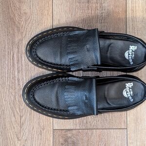 Dr. Martens Black Leather Unisex Shoes